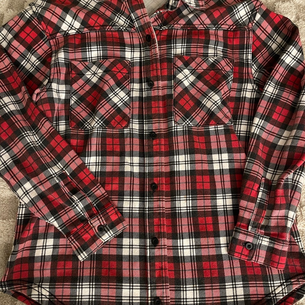 Time and Tru Red and Black Checkered Flannel